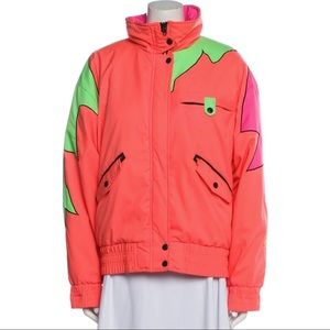 NILS Women's Size 10 80s 90s Retro Vintage Colorblock Neon Puffer Ski Jacket